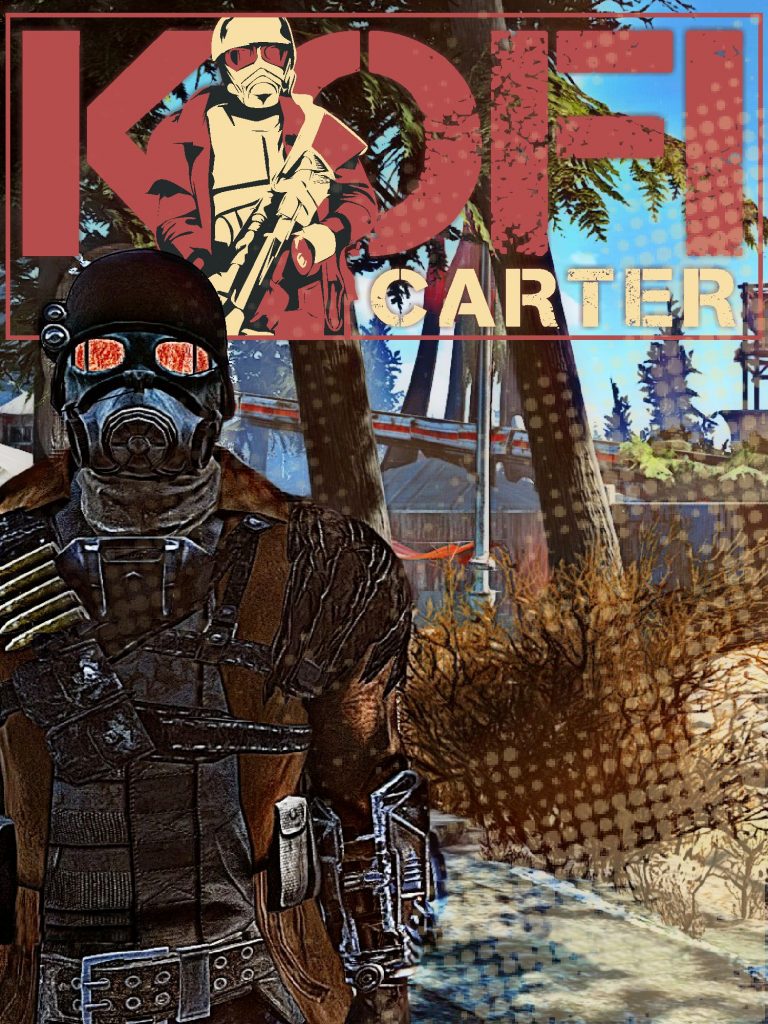 Poster for Kofi Carter, a Fallout 4 settlement builder.