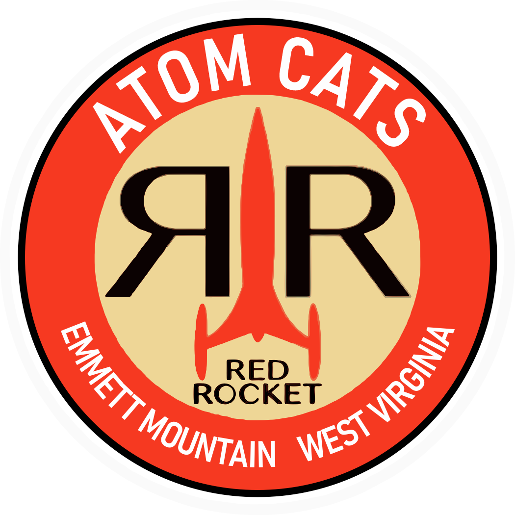 Atom Cats RR Emmett Mtn WVA Logo Atom Cats Red Rocket logo for camp build.