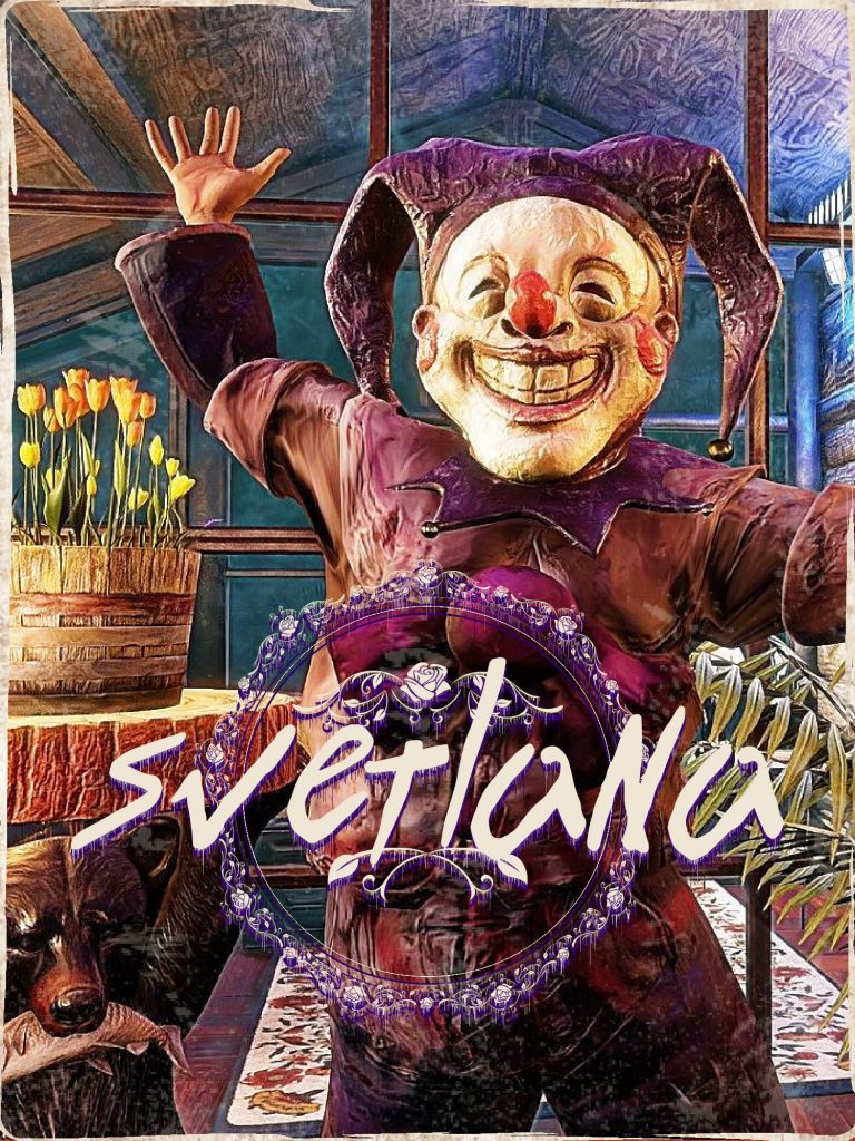 Promotional poster for Svetlana, a Fallout 76 camp builder.