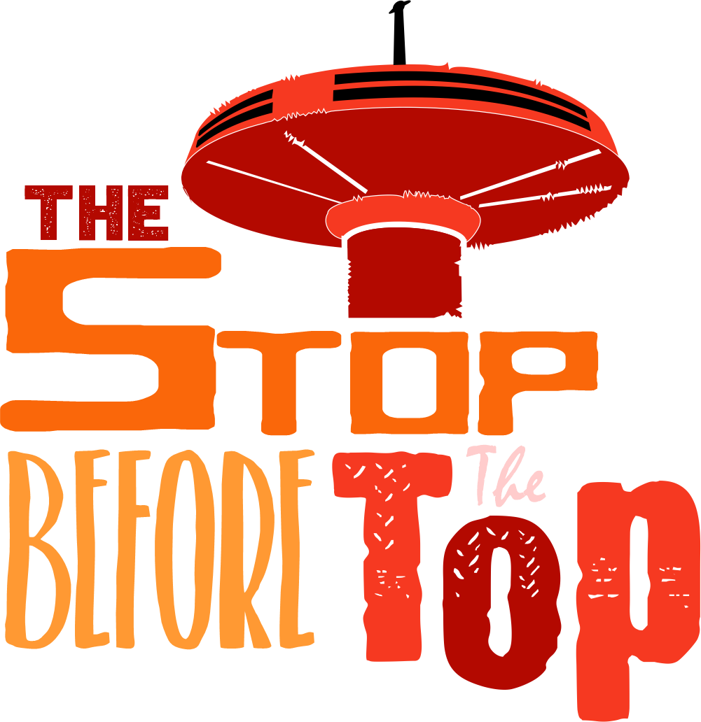 Logo for The Stop Before The Top, a Fallout 76 camp build.