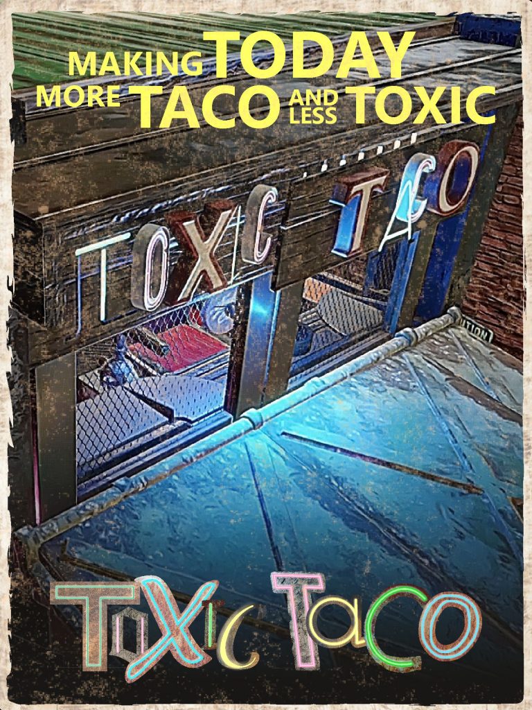 Promotional poster for a Fallout 76 camp build by Rad Rux.