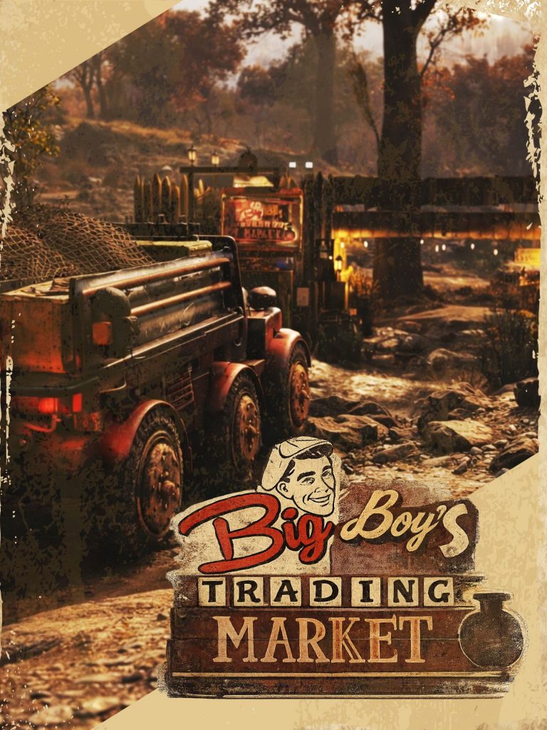 Poster for a Fallout 76 camp build by Chicken Bone.