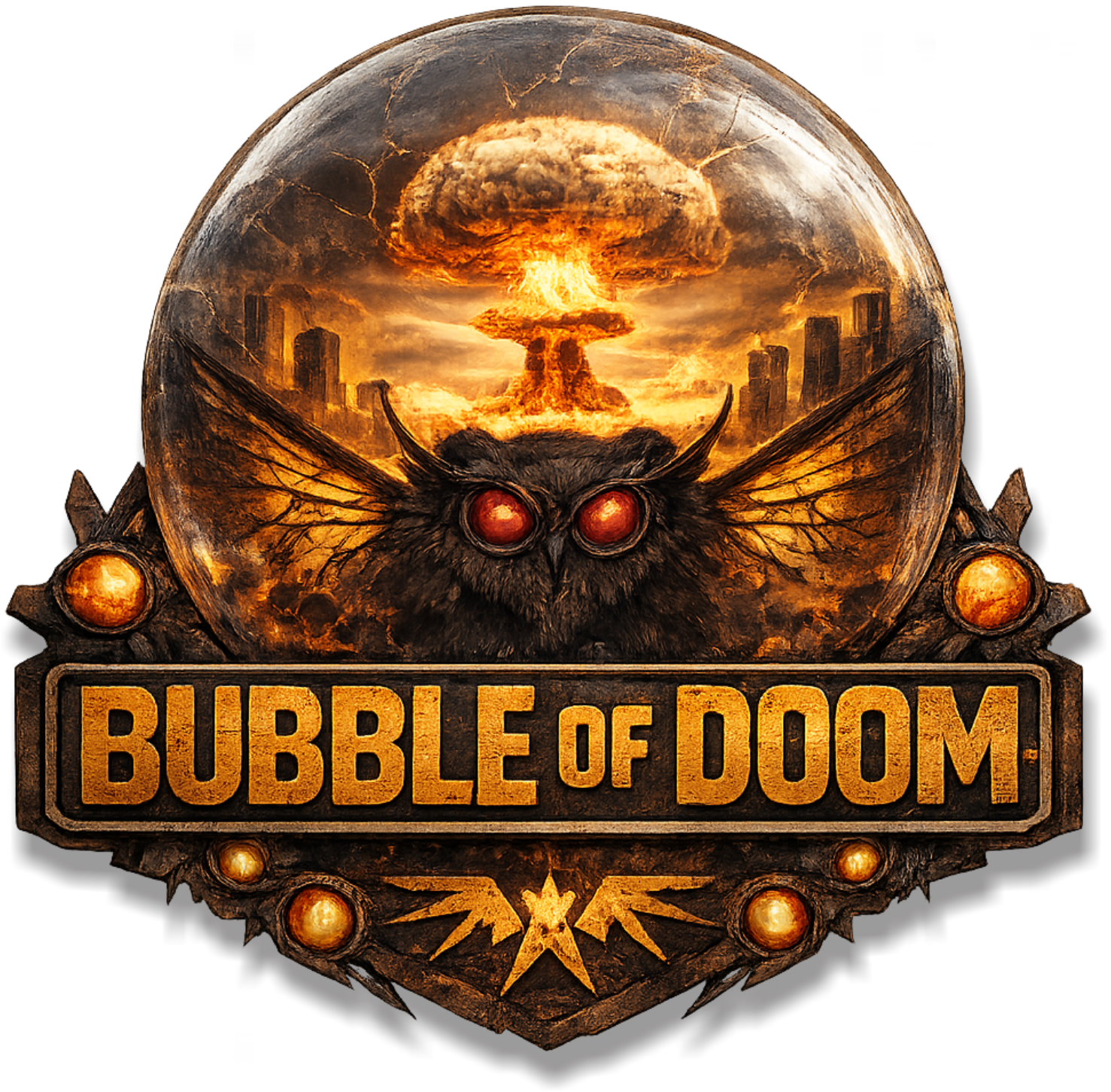 Logo for wasteland builder Bubble of Doom. 