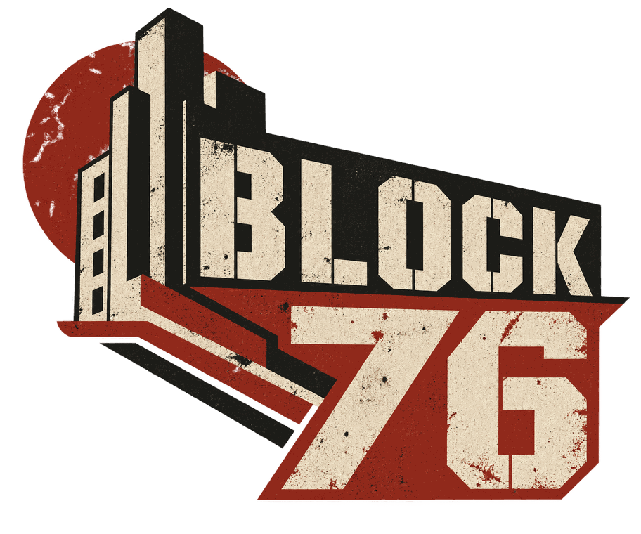 Logo for Block 76, a Fallout 76 camp build by Svetlana.