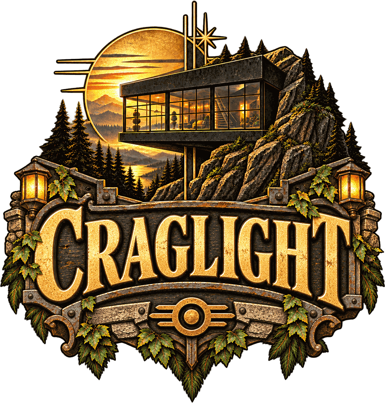 Logo for Craglight, a Fallout 76 camp build by Rad Rux.