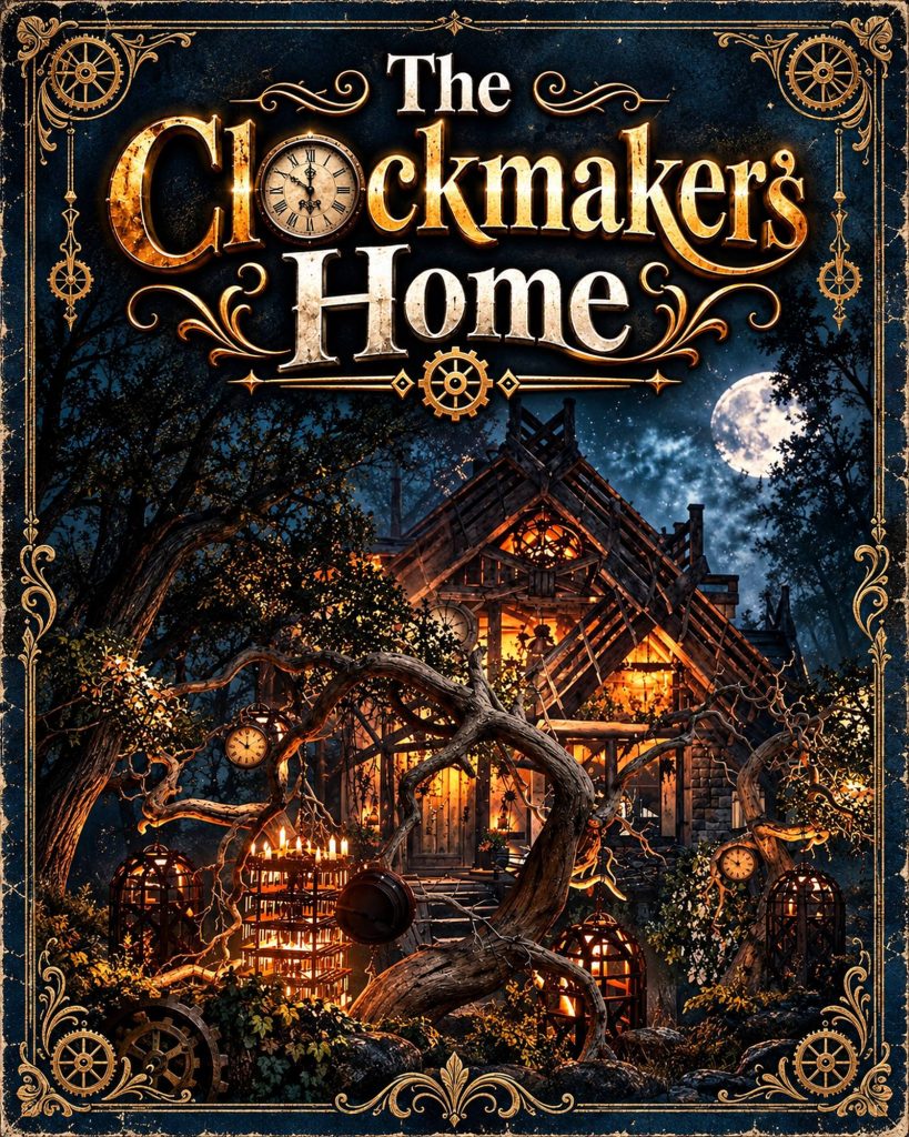 Poster for The Clockmaker's Home, a Fallout 76 camp build by Deviant Cat