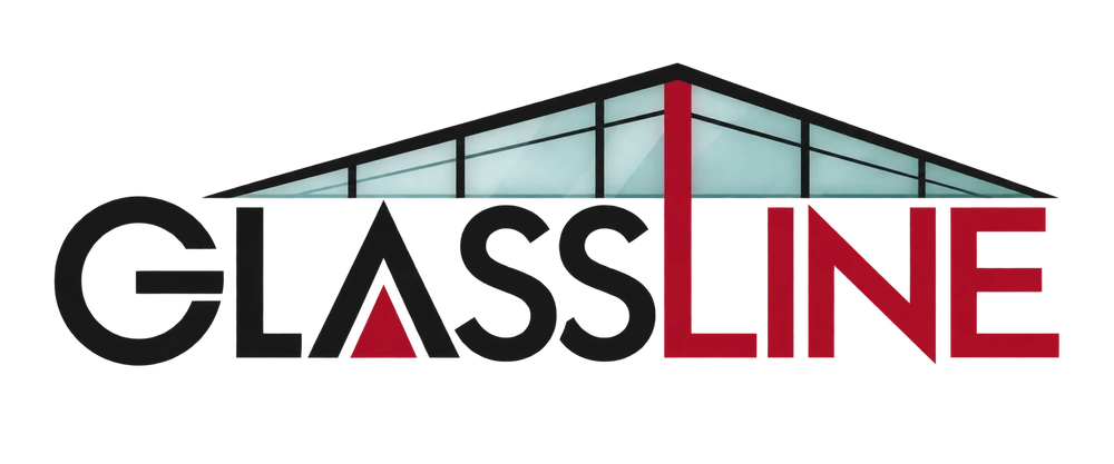 Glassline geometric logo with greenhouse roofline