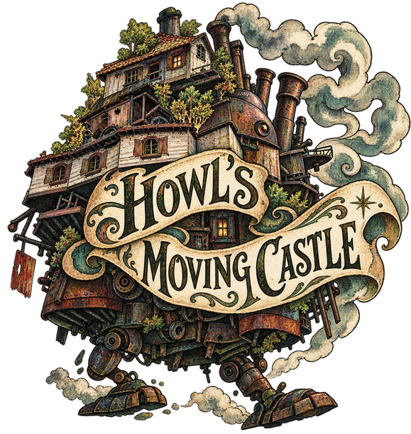 Logo for Howl's Moving Castle, a Fallout 76 camp build by Rad Rux.