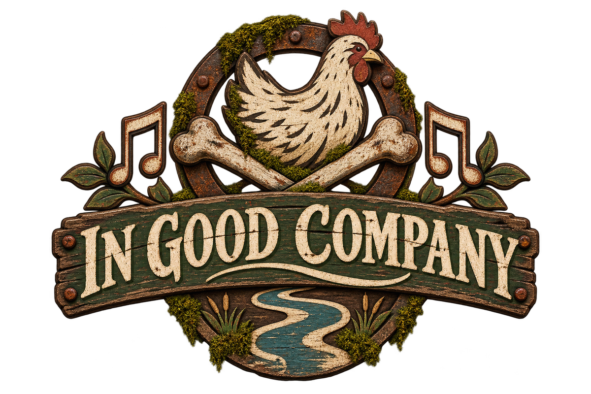 Logo for In Good Company, a Fallout 76 camp build by Chicken Bone.