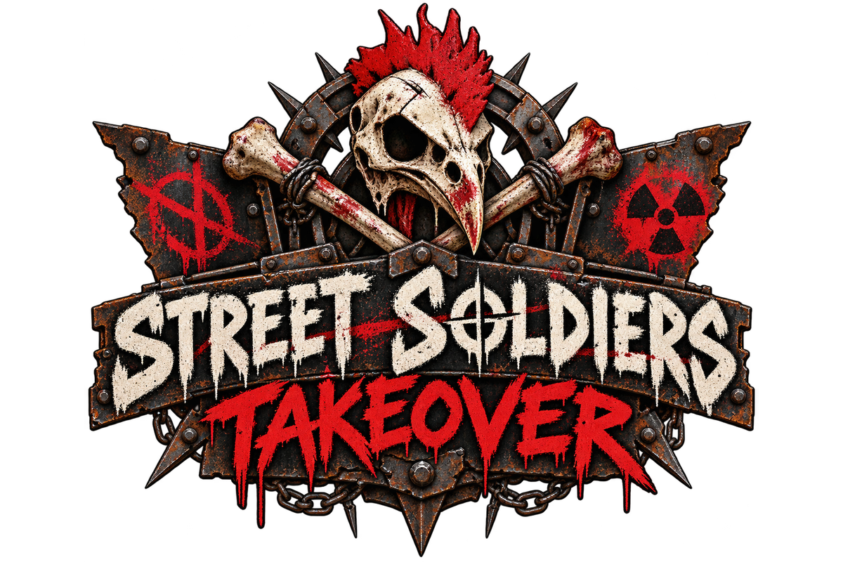 Logo for Street Soldiers Takeover, a Fallout 76 camp build by Chicken Bone.