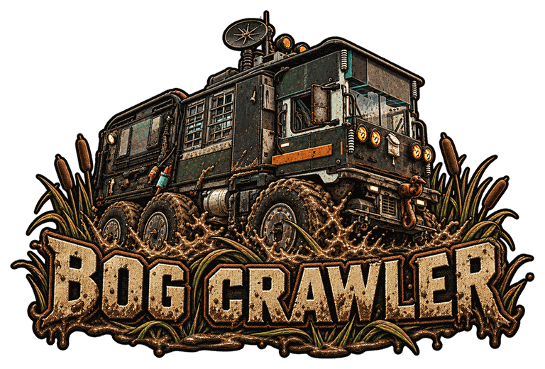 Logo for Bog Crawler, a Fallout 76 camp build by Rad Rux.