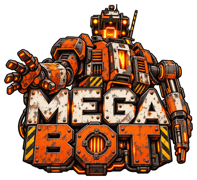 Logo for Mega Bot, a Fallout 76 camp build by Rad Rux.