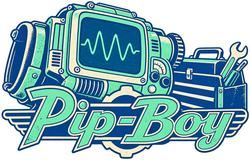 Logo for Pip-Boy, a Fallout 76 camp build by Rad Rux.