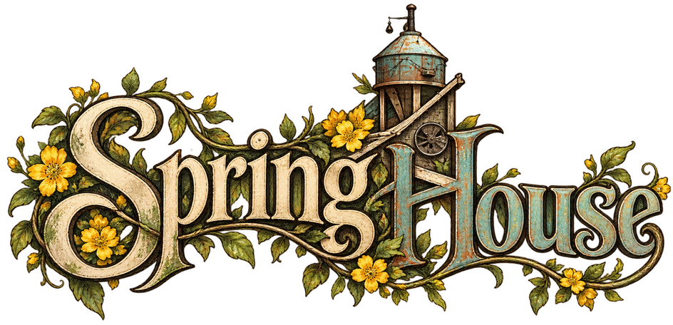 Logo for Spring House, a Fallout 76 camp build by Rad Rux.