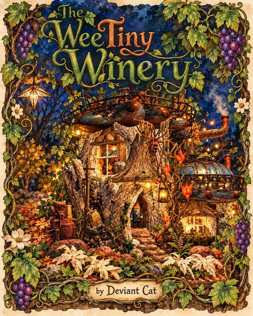 The Wee Tiny Winery poster artwork by Deviant Cat.
