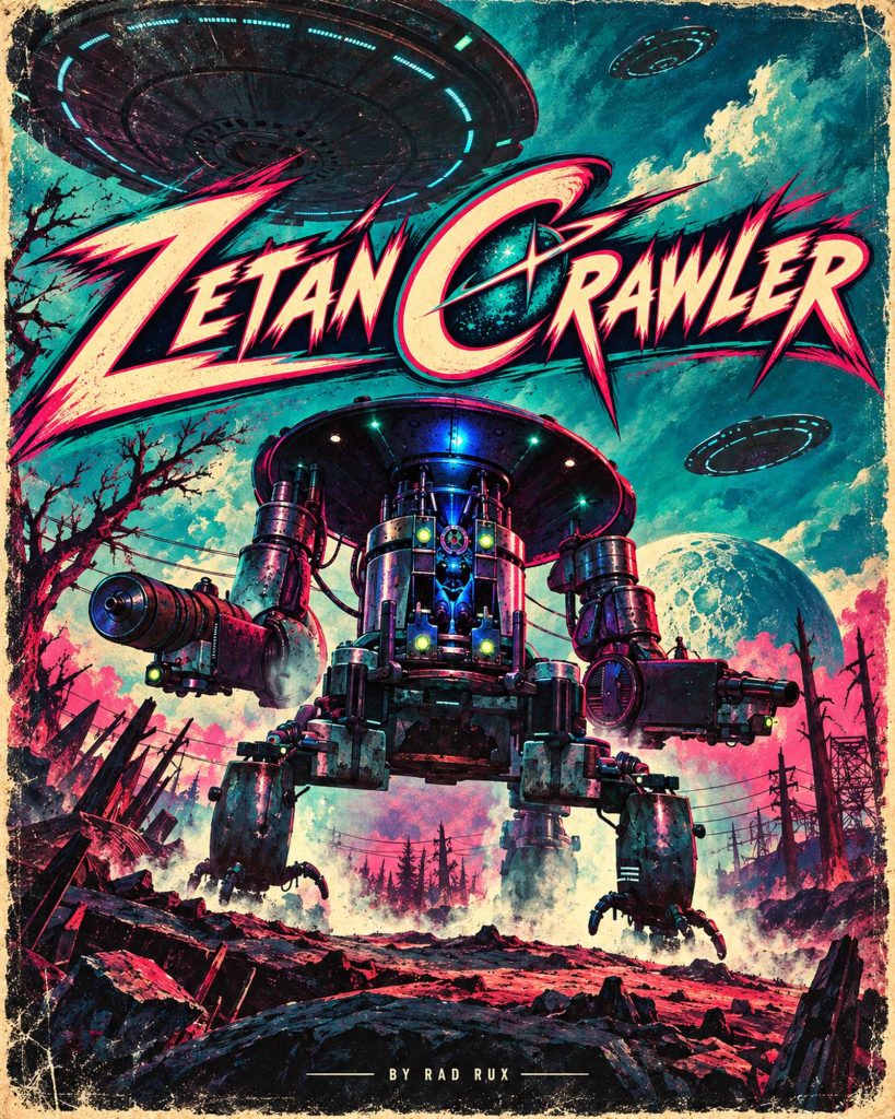 Poster for Zetan Crawler, a Fallout 76 camp build by Rad Rux